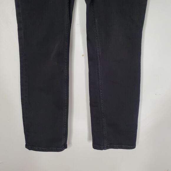 AYR The Yes Yes Yes Jeans High Rise Straight Leg Ankle Licorice Black USA 29 - Picture 4 of 9